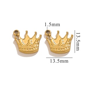 1 Piece Simple Retro Style Cartoon Crown Shape Stainless Steel  Gold Color Women's Pendant h5 